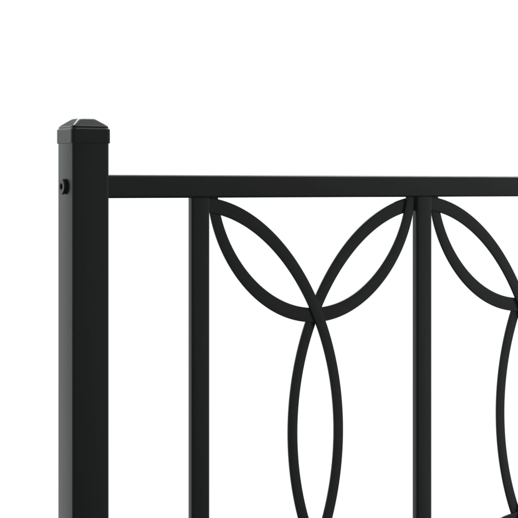 Bed frame with black metal headboard 180x200 cm