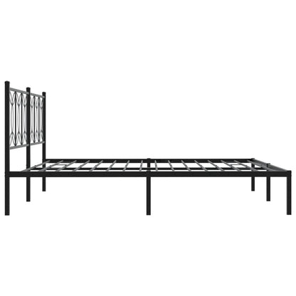 Bed frame with Black Metal Headboard 200x200 cm
