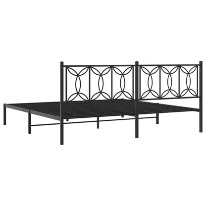 Bed frame with Black Metal Headboard 200x200 cm