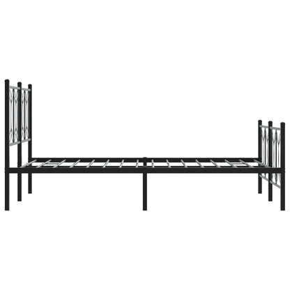 Bed frame with black metal headboard and footboard 120x190 cm