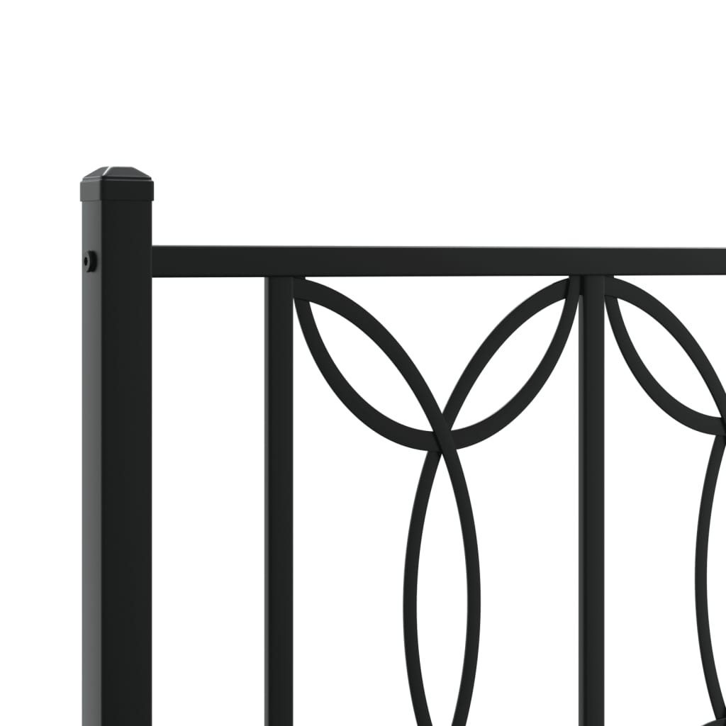 Bed frame with black metal headboard and footboard 120x190 cm