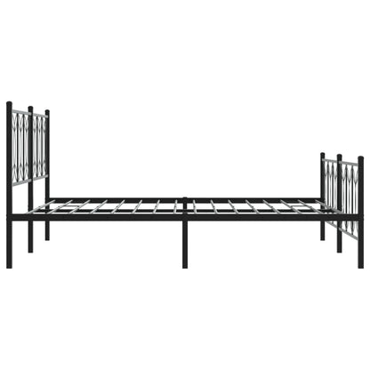 Bed frame with black metal headboard and footboard 150x200 cm