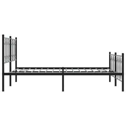 Bed frame with black metal headboard and footboard 160x200 cm