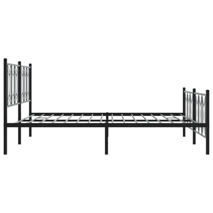 Bed frame with black metal headboard and footboard 180x200 cm