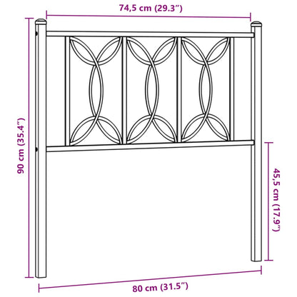 Testiera in Metallo Nero 75 cm