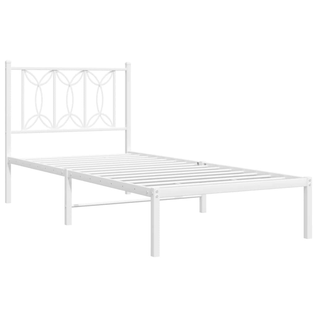 Giroletto con Testiera Metallo Bianco 80x200 cm | homemem39