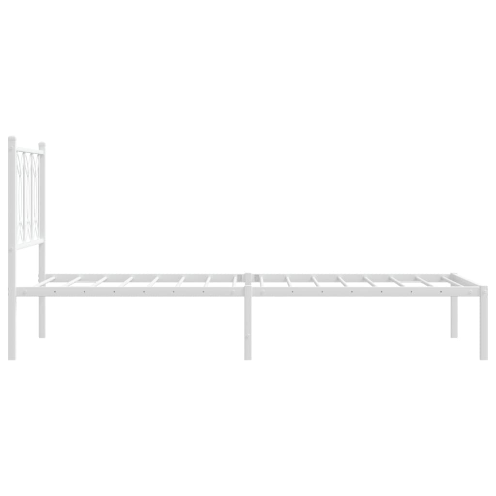 Giroletto con Testiera Metallo Bianco 80x200 cm | homemem39
