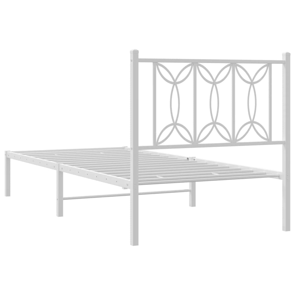 Giroletto con Testiera Metallo Bianco 80x200 cm | homemem39
