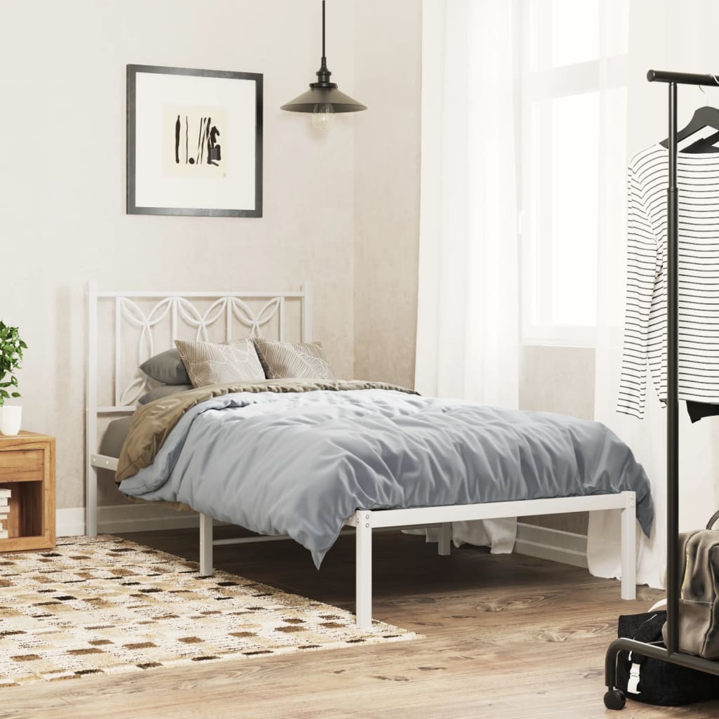 Giroletto con Testiera Metallo Bianco 80x200 cm | homemem39