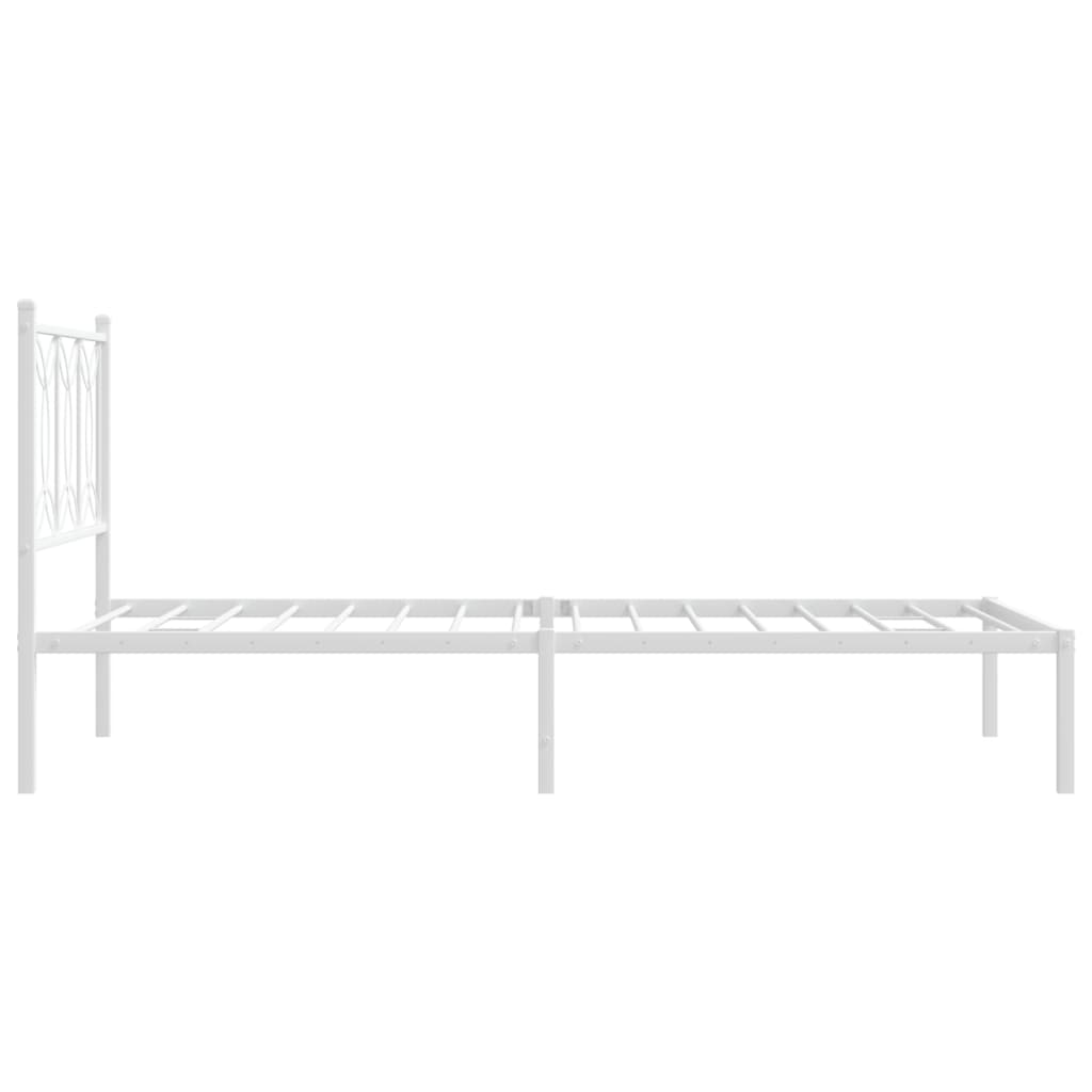 Giroletto con Testiera Metallo Bianco 100x200 cm | homemem39
