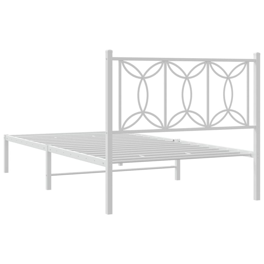 Giroletto con Testiera Metallo Bianco 100x200 cm | homemem39