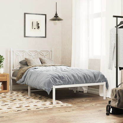 Giroletto con Testiera Metallo Bianco 100x200 cm | homemem39