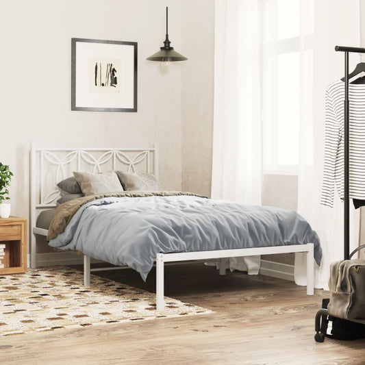Giroletto con Testiera Metallo Bianco 100x200 cm | homemem39