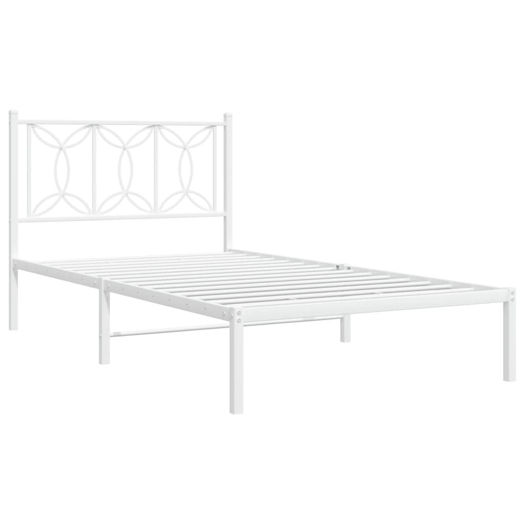 Giroletto con Testiera Metallo Bianco 107x203 cm - homemem39