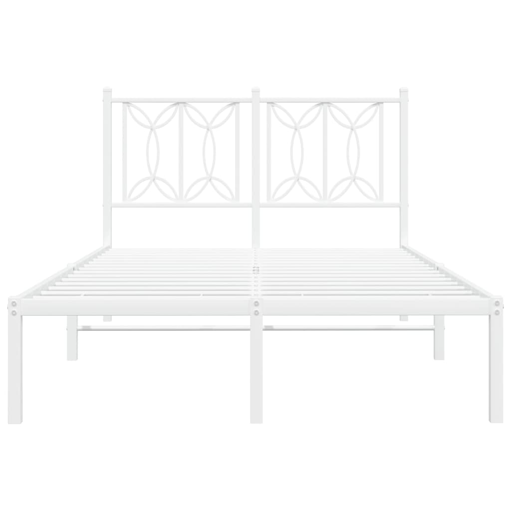 Bed frame with white metal headboard 120x190 cm