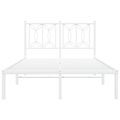 Bed frame with white metal headboard 120x190 cm