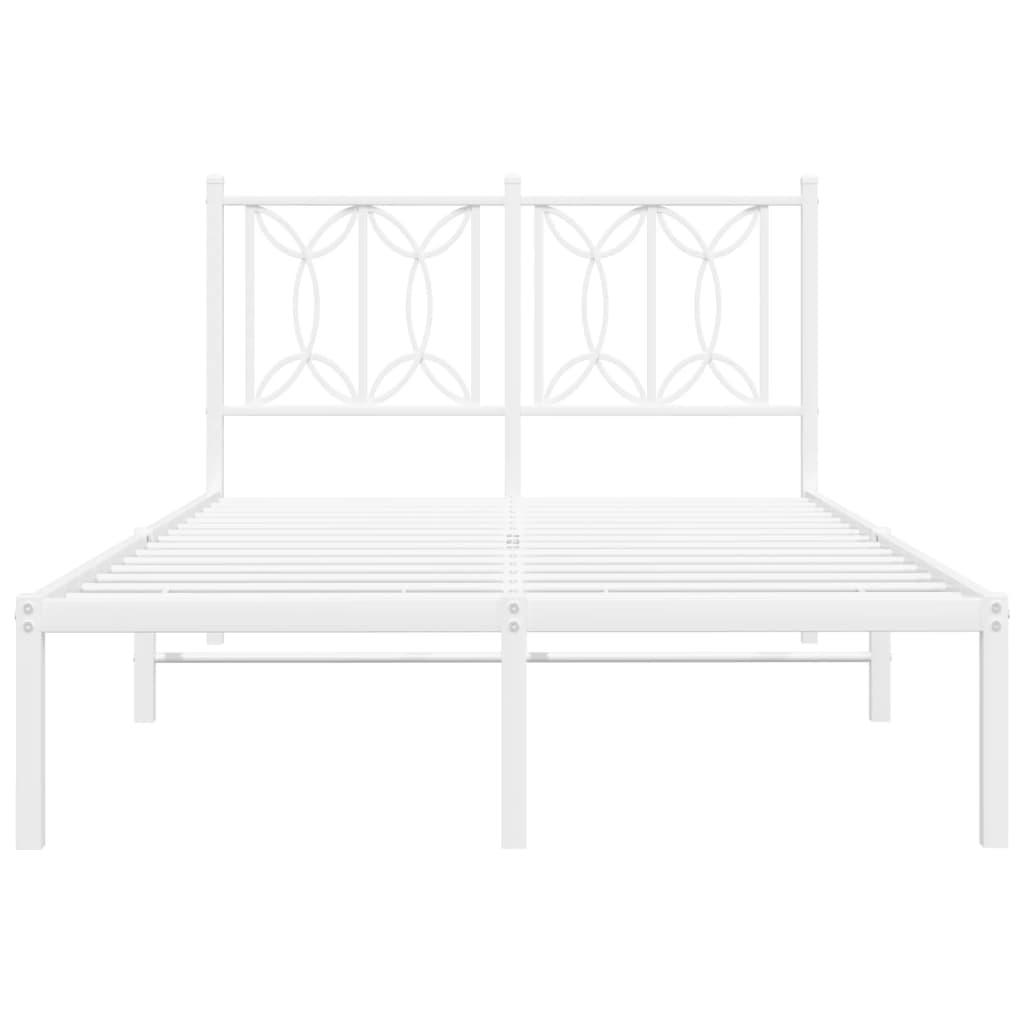 Bed frame with white metal headboard 120x200 cm