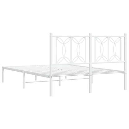 Bed frame with white metal headboard 140x190 cm