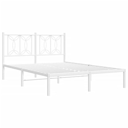 Bed frame with white metal headboard 140x200 cm