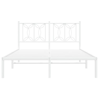 Bed frame with white metal headboard 140x200 cm