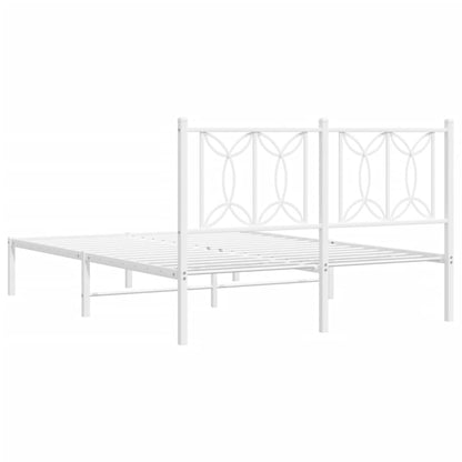 Bed frame with white metal headboard 140x200 cm