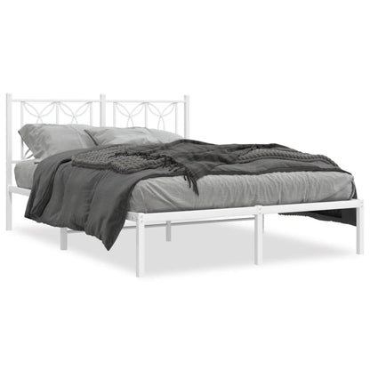 Bed frame with white metal headboard 140x200 cm