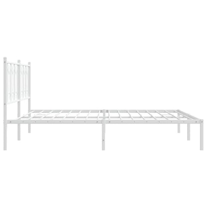 Bed frame with white metal headboard 180x200 cm
