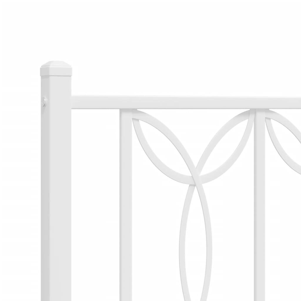 Bed frame with headboard and footboard in white metal 160x200 cm