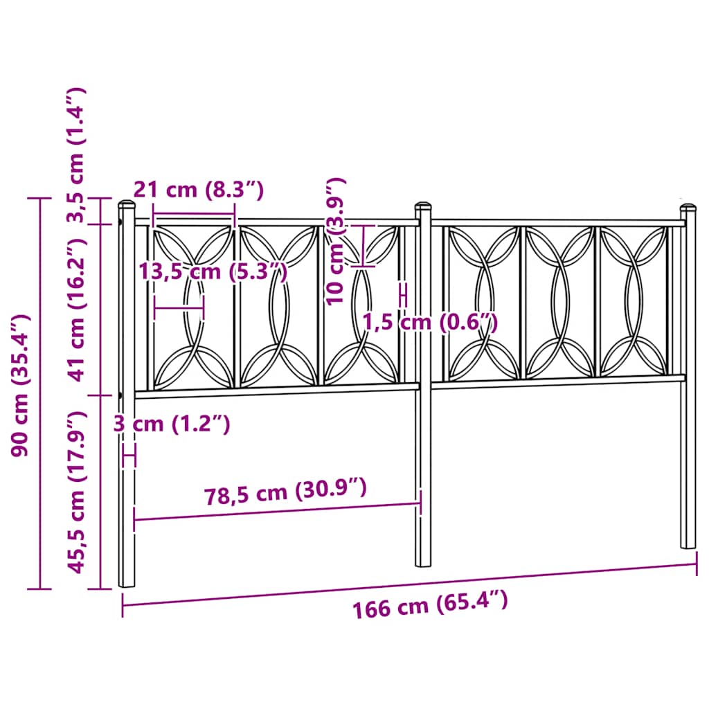 Testiera di Ricambio in Metallo Bianco 160 cm | homemem39