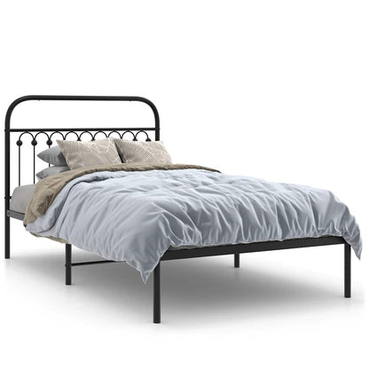 Giroletto con Testiera in Metallo Nero 107x203 cm | homemem39