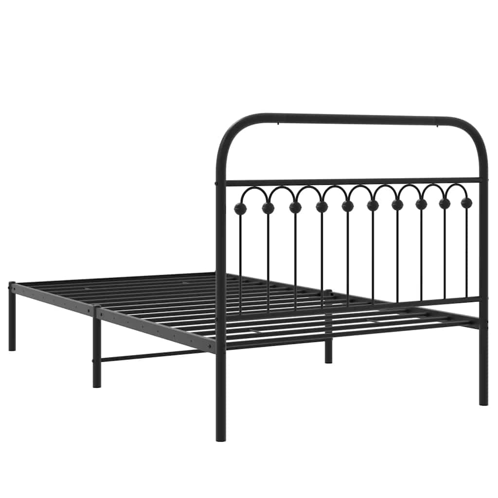 Giroletto con Testiera in Metallo Nero 107x203 cm | homemem39