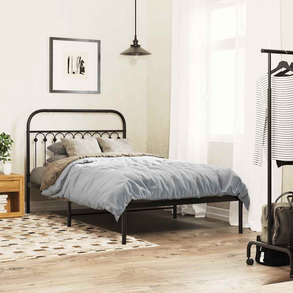 Giroletto con Testiera in Metallo Nero 107x203 cm | homemem39