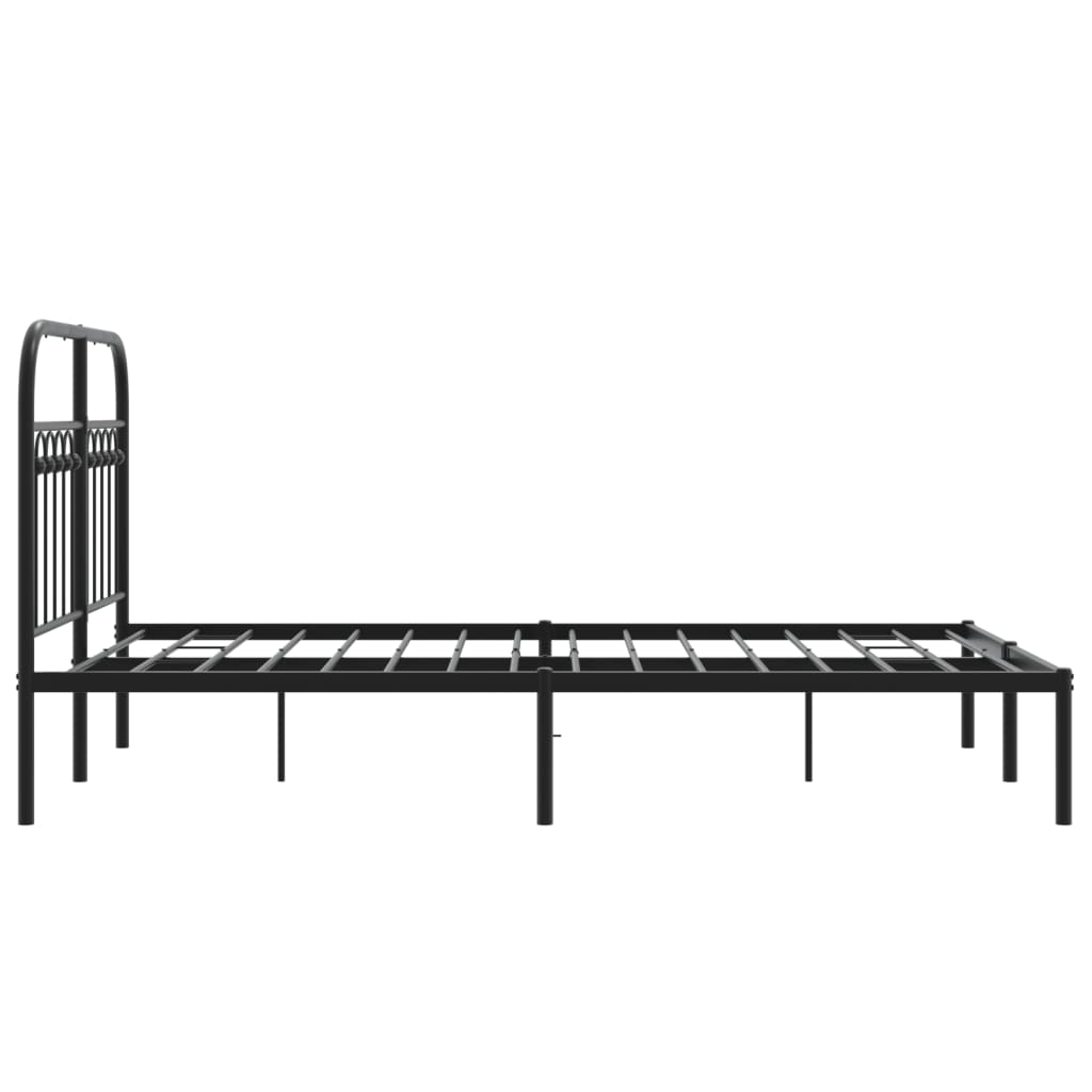 Giroletto con Testiera in Metallo Nero 120x190 cm | homemem39