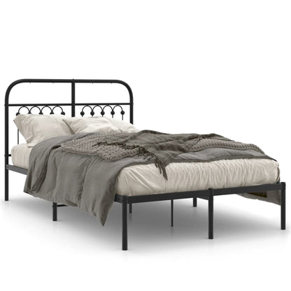 Giroletto con Testiera in Metallo Nero 120x200 cm | homemem39