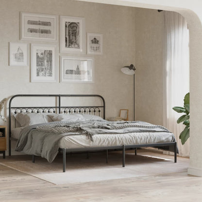 Giroletto con Testiera in Metallo Nero 183x203 cm | homemem39