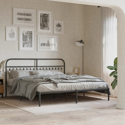 Giroletto con Testiera in Metallo Nero 183x203 cm | homemem39