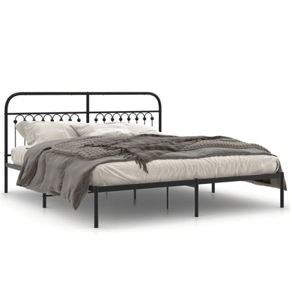 Giroletto con Testiera in Metallo Nero 183x213 cm | homemem39