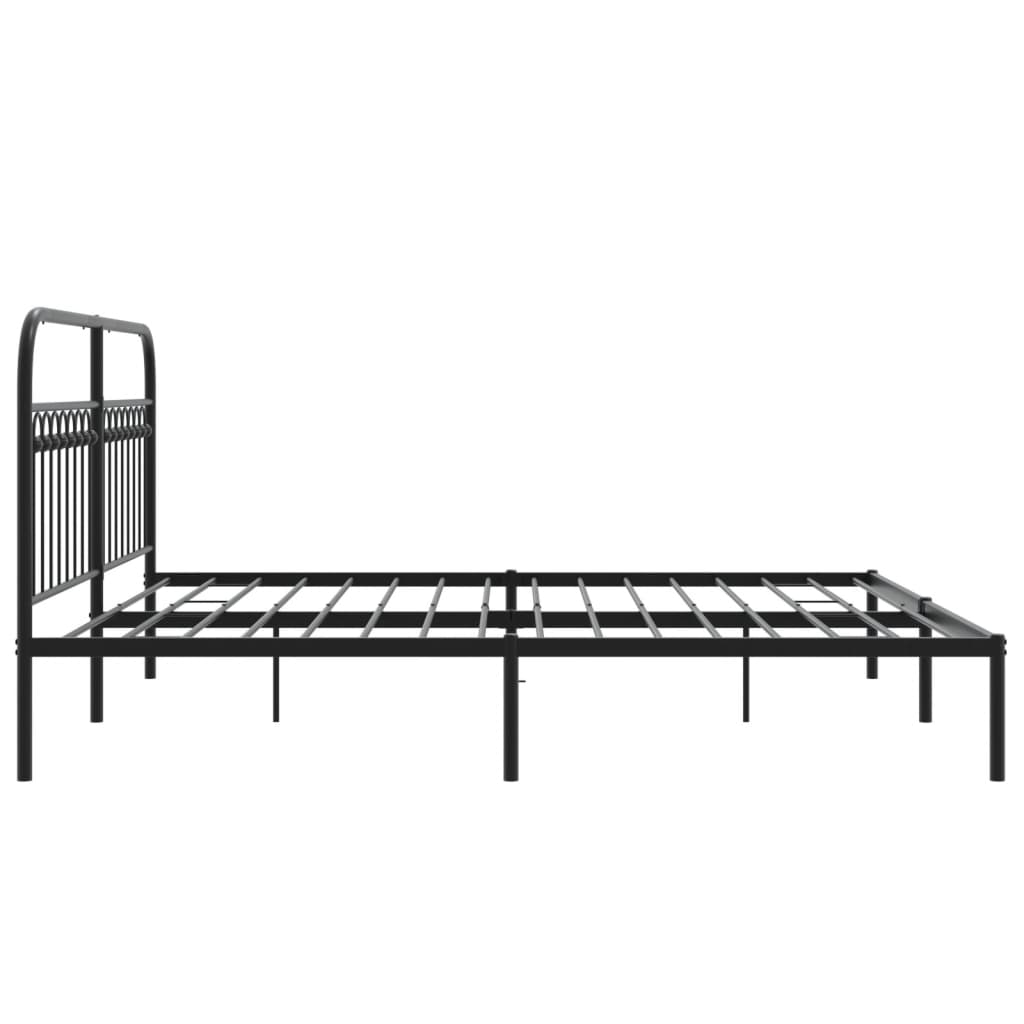 Giroletto con Testiera in Metallo Nero 183x213 cm | homemem39
