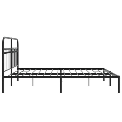 Giroletto con Testiera in Metallo Nero 183x213 cm | homemem39