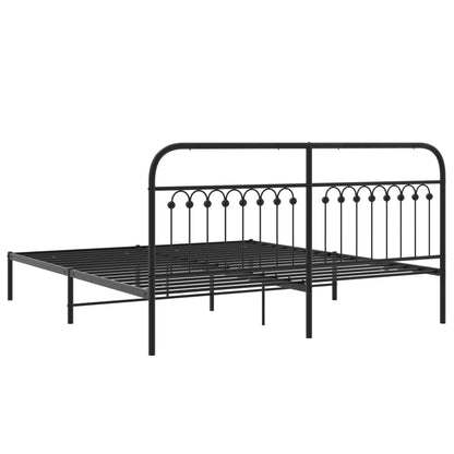 Giroletto con Testiera in Metallo Nero 183x213 cm | homemem39