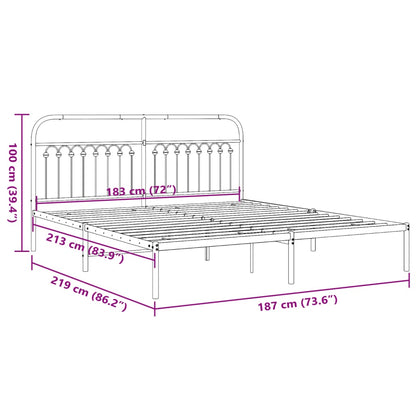 Giroletto con Testiera in Metallo Nero 183x213 cm | homemem39