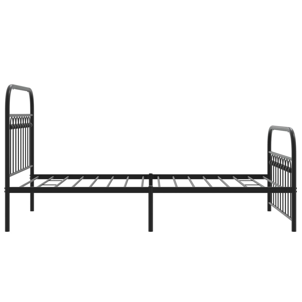 Giroletto con Testiera e Pediera Metallo Nero 100x200 cm | homemem39