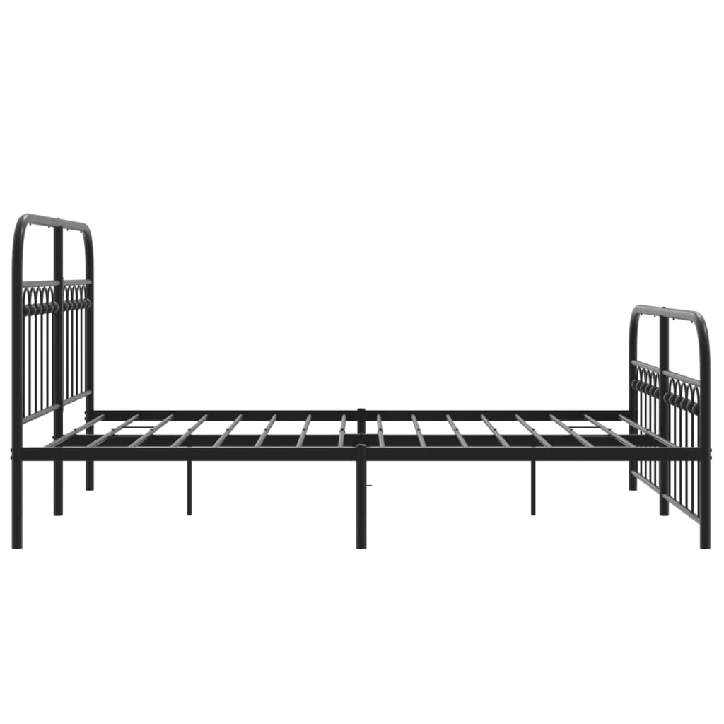 Giroletto con Testiera e Pediera Metallo Nero 137x190 cm | homemem39