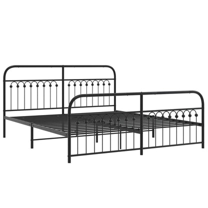 Giroletto con Testiera e Pediera Metallo Nero 183x213 cm | homemem39