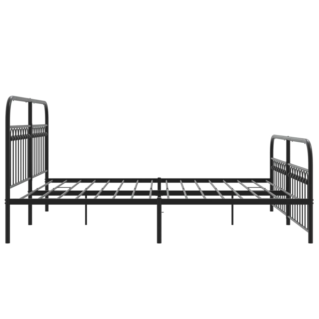 Giroletto con Testiera e Pediera Metallo Nero 183x213 cm | homemem39