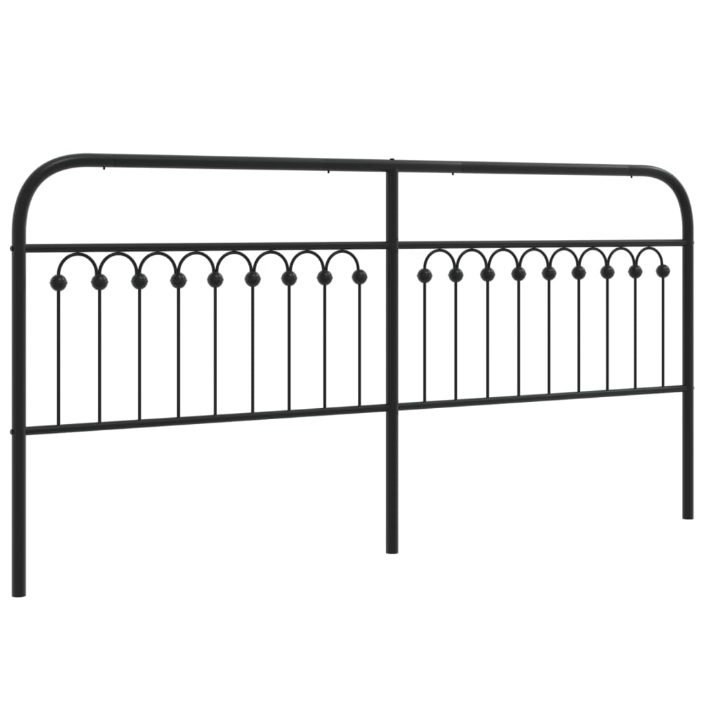 Testiera in Metallo Nero 200 cm - homemem39