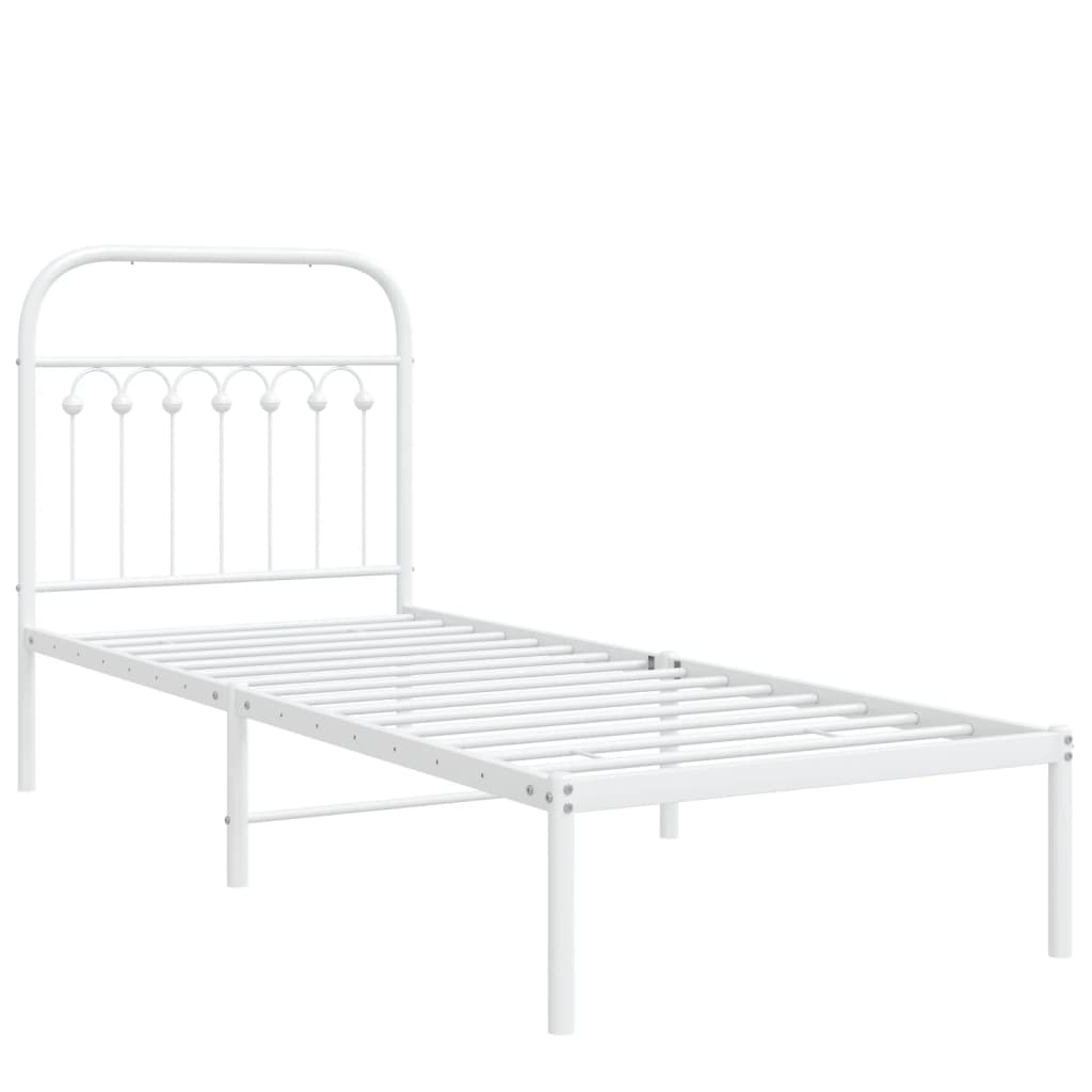 Giroletto con Testiera Metallo Bianco 80x200 cm | homemem39