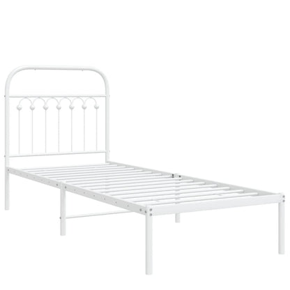 Giroletto con Testiera Metallo Bianco 80x200 cm | homemem39