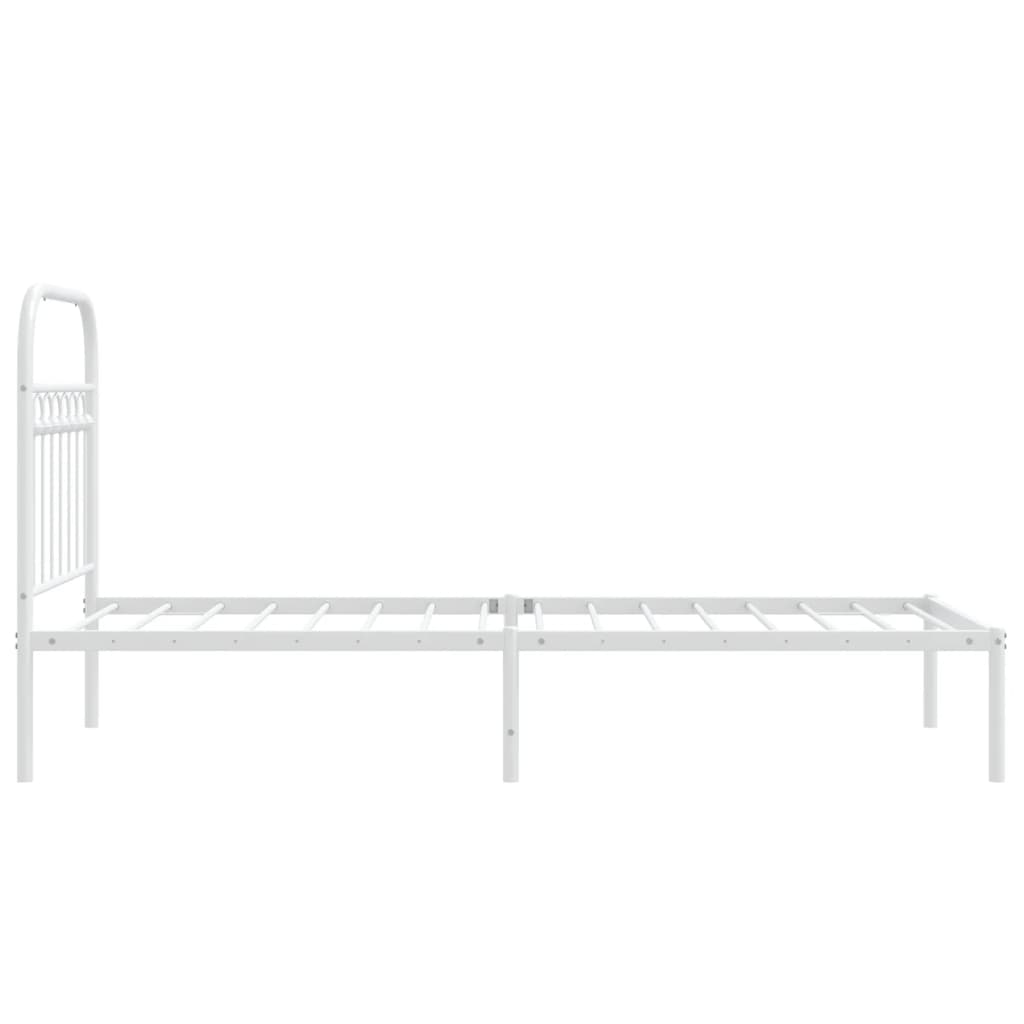 Giroletto con Testiera Metallo Bianco 80x200 cm | homemem39