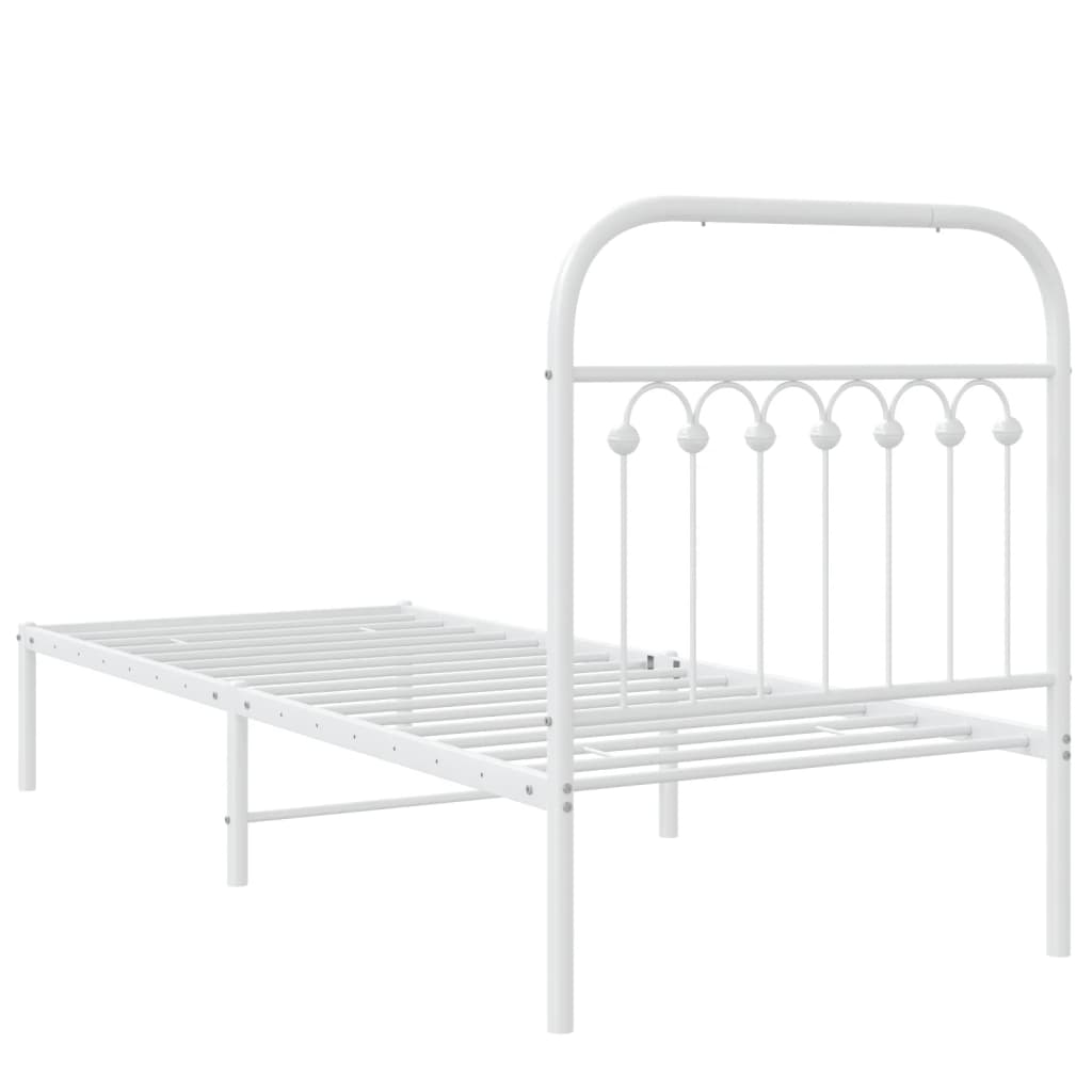 Giroletto con Testiera Metallo Bianco 80x200 cm | homemem39